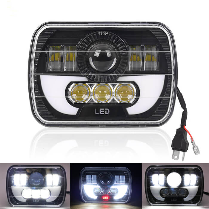 長方形GMC 5x7 Angel Eye LEDヘッドライトJG-T002N